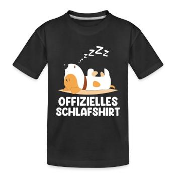 Offizielles Schlafshirt Schlafender Hund - Kinder Premium Bio T-Shirt - Schwarz - Vorne
