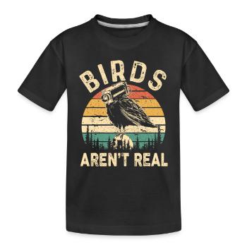 Les oiseaux rétro vintage drôles ne sont pas de vrais espions d’oiseaux - T-shirt bio Premium Enfant - noir - Devant