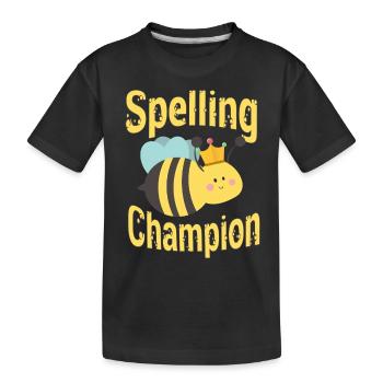 Spelling competition champion - Kids' Premium Organic T-Shirt - black - Front