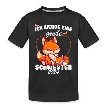 Ich Werde Eine Große Schwester 2024 - Kinder Premium Bio T-Shirt - Schwarz - Vorne