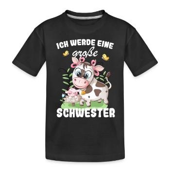 Ich Werde Eine Große Schwester 2024 - Kinder Premium Bio T-Shirt - Schwarz - Vorne