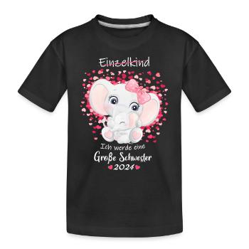 Ich Werde Eine Große Schwester 2024 - Kinder Premium Bio T-Shirt - Schwarz - Vorne