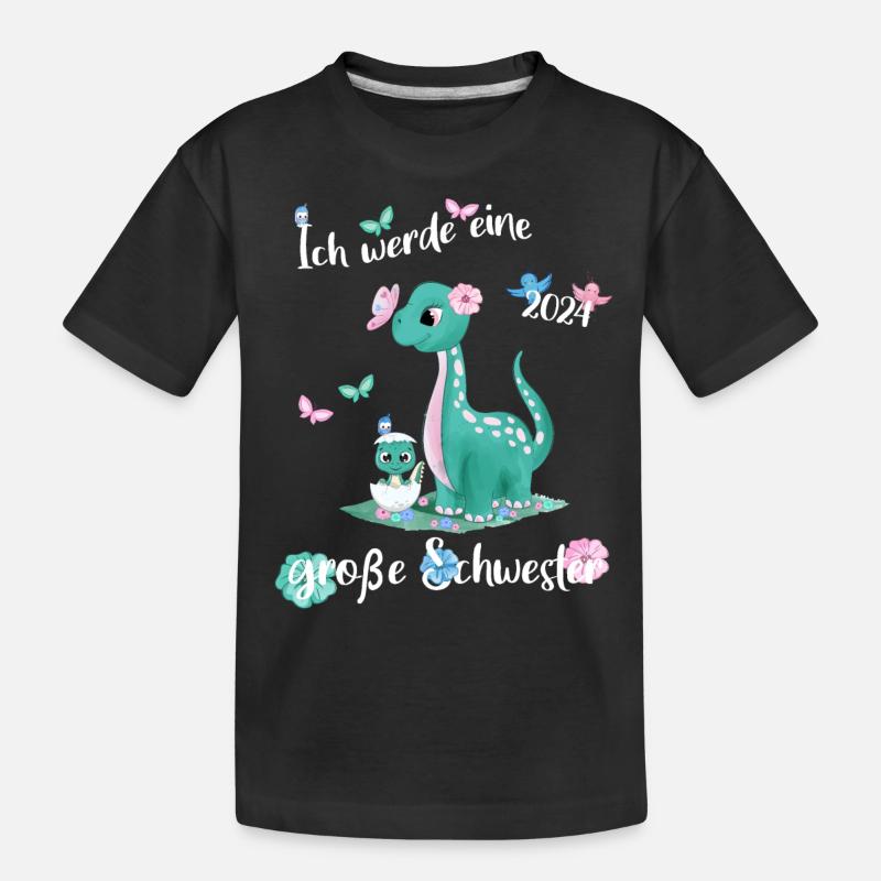 Ich Werde Eine Große Schwester 2024 - Kinder Premium Bio T-Shirt - Schwarz