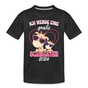 Ich Werde Eine Große Schwester 2024 - Kinder Premium Bio T-Shirt - Schwarz - Vorne