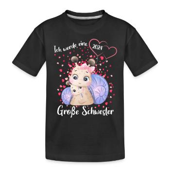 Ich Werde Eine Große Schwester 2024 - Kinder Premium Bio T-Shirt - Schwarz - Vorne