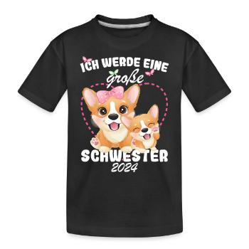 Ich Werde Eine Große Schwester 2024 - Kinder Premium Bio T-Shirt - Schwarz - Vorne