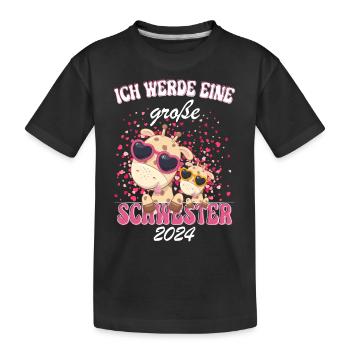Ich Werde Eine Große Schwester 2024 - Kinder Premium Bio T-Shirt - Schwarz - Vorne