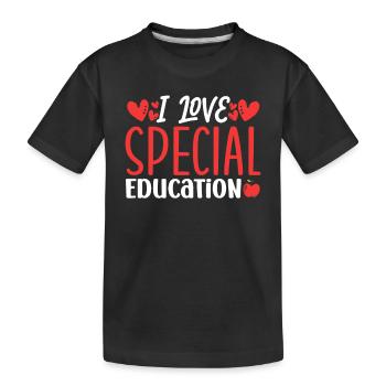 J’aime les enseignants en éducation spécialisée Éducation spécialisée - T-shirt bio Premium Enfant - noir - Devant