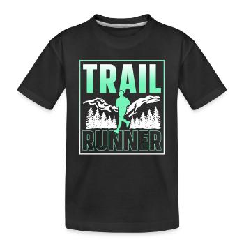 Trail Runner Race Running Trail Running - Kids' Premium Organic T-Shirt - black - Front