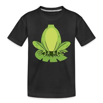 Seerosen Frosch Kostüm Lustiges Faschings - Kinder Premium Bio T-Shirt - Schwarz - Vorne