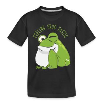 Frog-Tastic Zoology Costume Lustiges Frosch - Kinder Premium Bio T-Shirt - Schwarz - Vorne