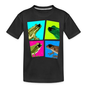 Retro Frosch Tagescooler Kröten Biologie Lehrer - Kinder Premium Bio T-Shirt - Schwarz - Vorne