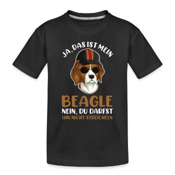 Hund Beagle - Kinder Premium Bio T-Shirt - Schwarz - Vorne