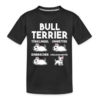 Hund Bull Terrier - Kinder Premium Bio T-Shirt - Schwarz - Vorne