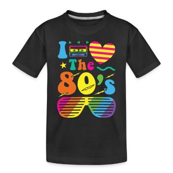 80er Jahre Retro Vintage Kostüm Jahr 80 Liebe - Kinder Premium Bio T-Shirt - Schwarz - Vorne