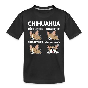 Hund Chihuahua - Kinder Premium Bio T-Shirt - Schwarz - Vorne