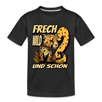 2. Kindergeburtstags Party Leopard Wild und Frech - Kinder Premium Bio T-Shirt - Schwarz - Vorne