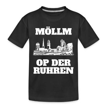 Möllm op der Ruhren Mülheim an der Ruhr Ruhrpott - Kids' Premium Organic T-Shirt - black - Front