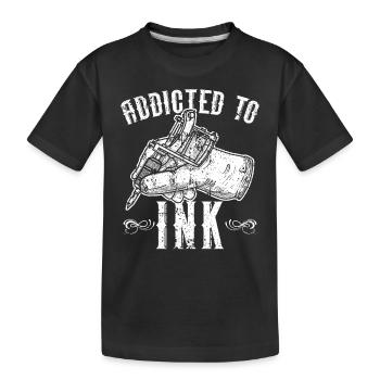Accro au tatouage à l’encre Tatouage Tatouage - T-shirt bio Premium Enfant - noir - Devant