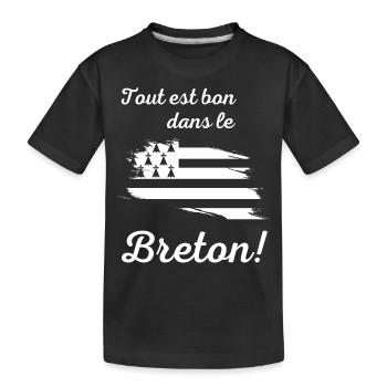 T-shirt humoristique cadeau homme femme Bretagne - T-shirt bio Premium Enfant - noir - Devant