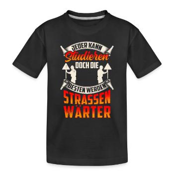Straßenwärter werden die Besten Straßenbauer - Kinder Premium Bio T-Shirt - Schwarz - Vorne