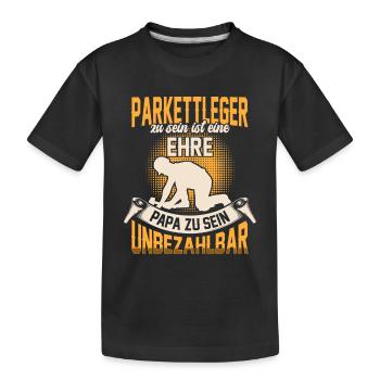 Parkettleger sein ist eine Ehre Fußbodenleger - Kinder Premium Bio T-Shirt - Schwarz - Vorne
