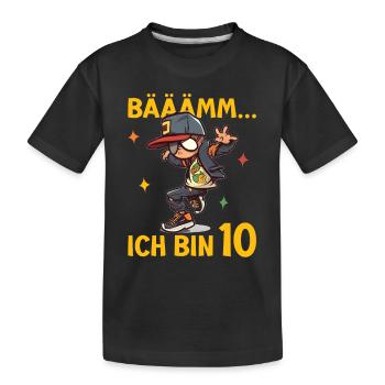 10.Geburtstag Jungen - Bääm ich bin 10 Coole Jungs - Kinder Premium Bio T-Shirt - Schwarz - Vorne