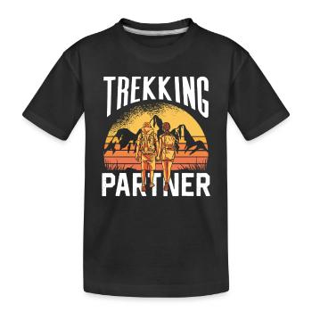 Trekking Couple Couple Randonneurs - T-shirt bio Premium Enfant - noir - Devant