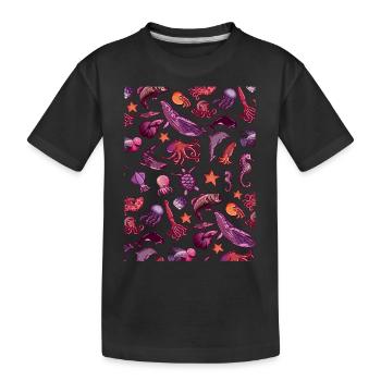 Fish Lovers Diver Freediving - Kids' Premium Organic T-Shirt - black - Front