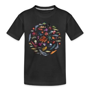 Fisch Saison Meeresbiologe - Kinder Premium Bio T-Shirt - Schwarz - Vorne