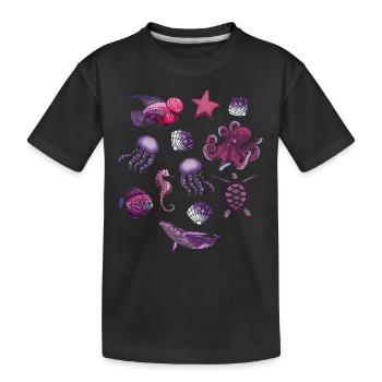 Animal marin Mer Sous l’eau - T-shirt bio Premium Enfant - noir - Devant