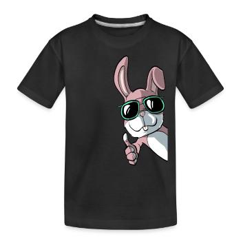 Lustiger Hase - Kinder Premium Bio T-Shirt - Schwarz - Vorne