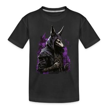 Anubis Totengott Futuristisch Geschenk - Kinder Premium Bio T-Shirt - Schwarz - Vorne