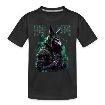 Egypt Anubis God of the Dead Futuristic Gift - Kids' Premium Organic T-Shirt - black - Front