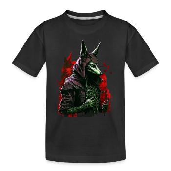 Anubis Totengott Futuristisch Geschenk - Kinder Premium Bio T-Shirt - Schwarz - Vorne