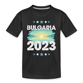 Bulgarien 2023 - Kinder Premium Bio T-Shirt - Schwarz - Vorne