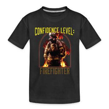 Niveau de confiance : Meilleur pompier de tous les temps - T-shirt bio Premium Enfant - noir - Devant