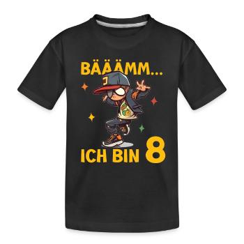 8.Geburtstag Jungen - Bääm ich bin 8 Coole Jungs - Kinder Premium Bio T-Shirt - Schwarz - Vorne