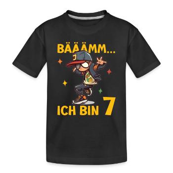 7.Geburtstag Jungen - Geburtstagsgeschenk 7 Jahre - Kinder Premium Bio T-Shirt - Schwarz - Vorne
