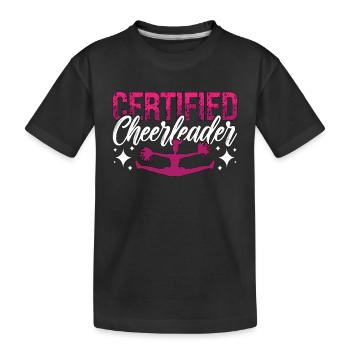 Cheerleading Certified Cheerleader Cheering Dancer - Kinder Premium Bio T-Shirt - Schwarz - Vorne