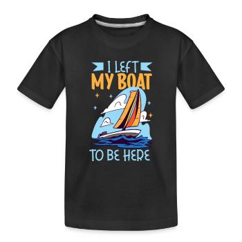 Bateau papa Capitaine Pontoon Sailor Croisière - T-shirt bio Premium Enfant - noir - Devant