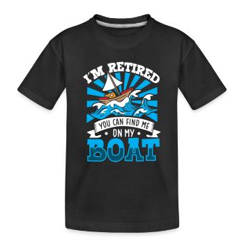 Bateau papa Capitaine Pontoon Sailor Croisière - T-shirt bio Premium Enfant - noir - Devant