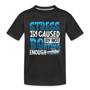 Bateau papa Capitaine Pontoon Sailor Croisière - T-shirt bio Premium Enfant - noir - Devant