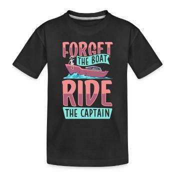 Bateau papa Capitaine Pontoon Sailor Croisière - T-shirt bio Premium Enfant - noir - Devant