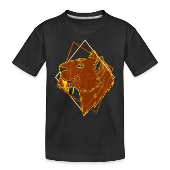 Säbelzahntiger - Kinder Premium Bio T-Shirt - Schwarz - Vorne