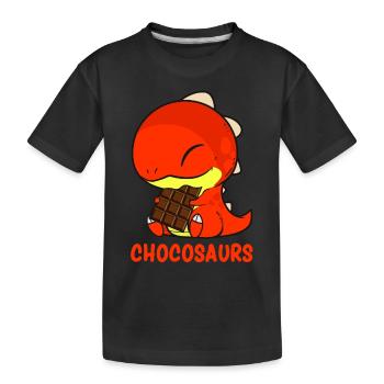 Naschkatzen Chocosaurus Dinosaurier Schokoladen - Kinder Premium Bio T-Shirt - Schwarz - Vorne