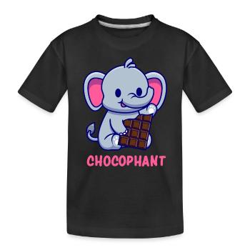 Chocophant Elephant Candie Lover Naschkatzen - Kinder Premium Bio T-Shirt - Schwarz - Vorne
