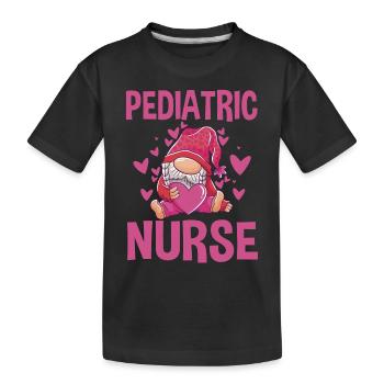 Infirmière pédiatrique Gnome - T-shirt bio Premium Enfant - noir - Devant