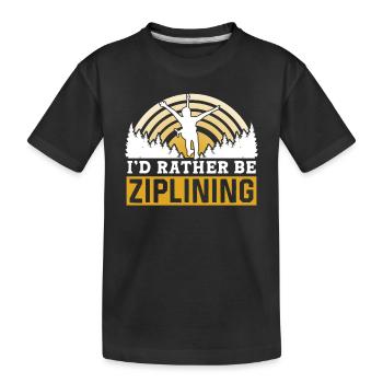 I'd Rather Be Ziplining Zipline Seilrutsche Sport - Kinder Premium Bio T-Shirt - Schwarz - Vorne