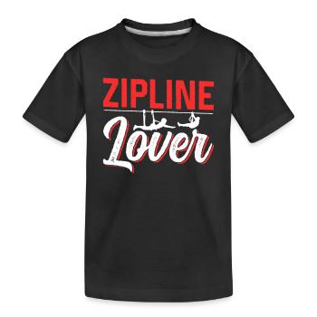 Ziplining Liebhaber Zipline Seilrutsche Sport - Kinder Premium Bio T-Shirt - Schwarz - Vorne